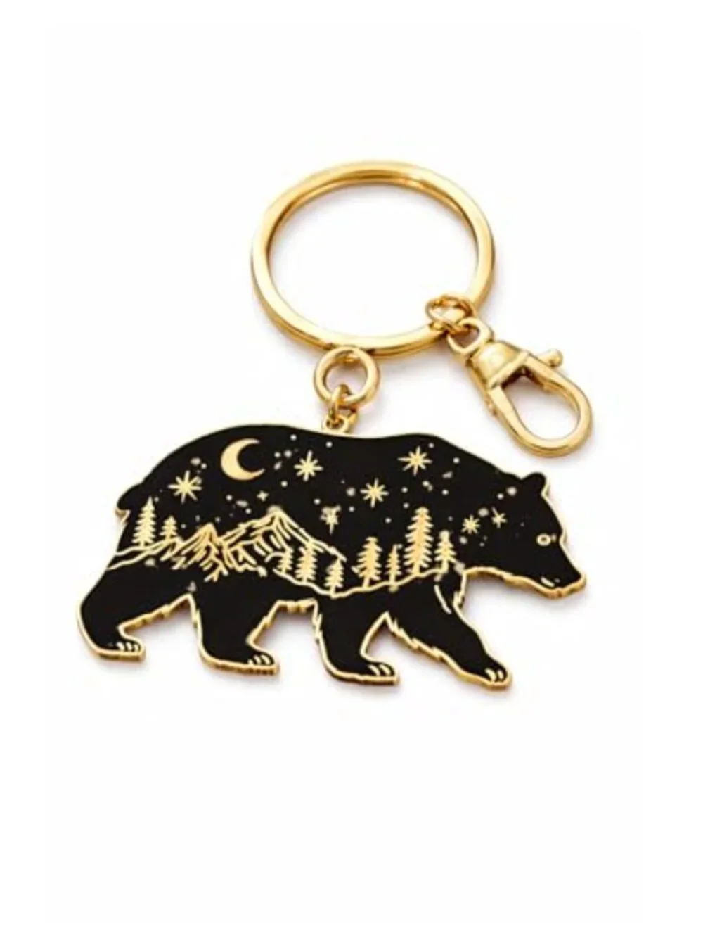 Celestial Bear Keychain Bag Charm Hand-Painted Hard Enamel Zinc Alloy Wildlife